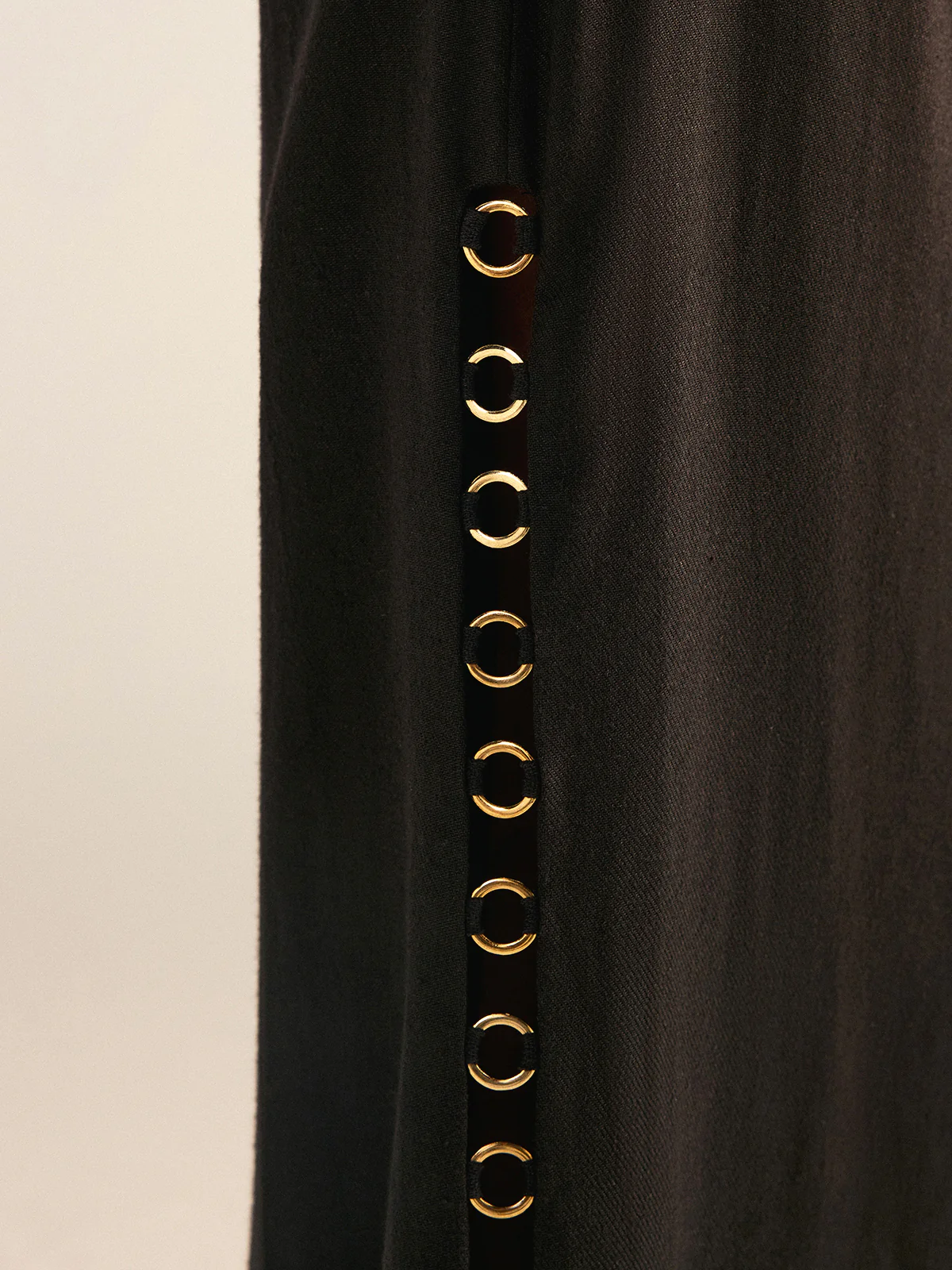 Metal Eyelet Detail Maxi Skirt - Takermore