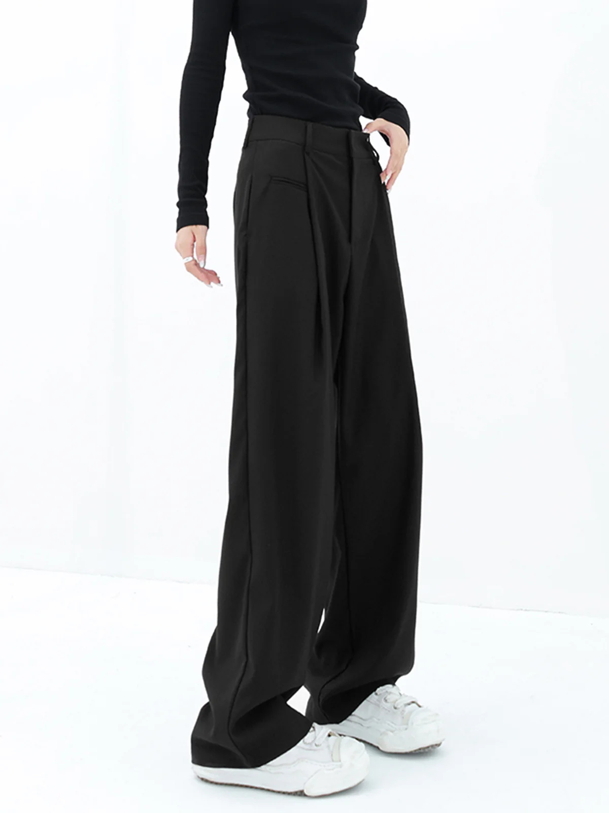 Basic Baggy Wide Leg Dress Pants - Takermore