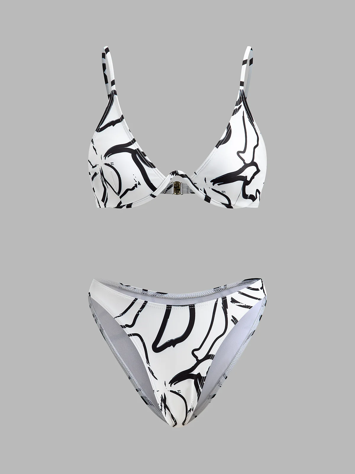 Abstract Print Triangle Bikini Set - Takermore