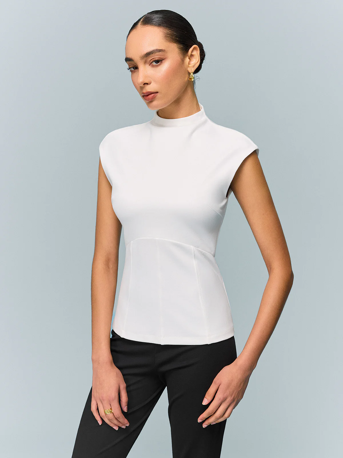 Mock Neck Corset Top - Takermore