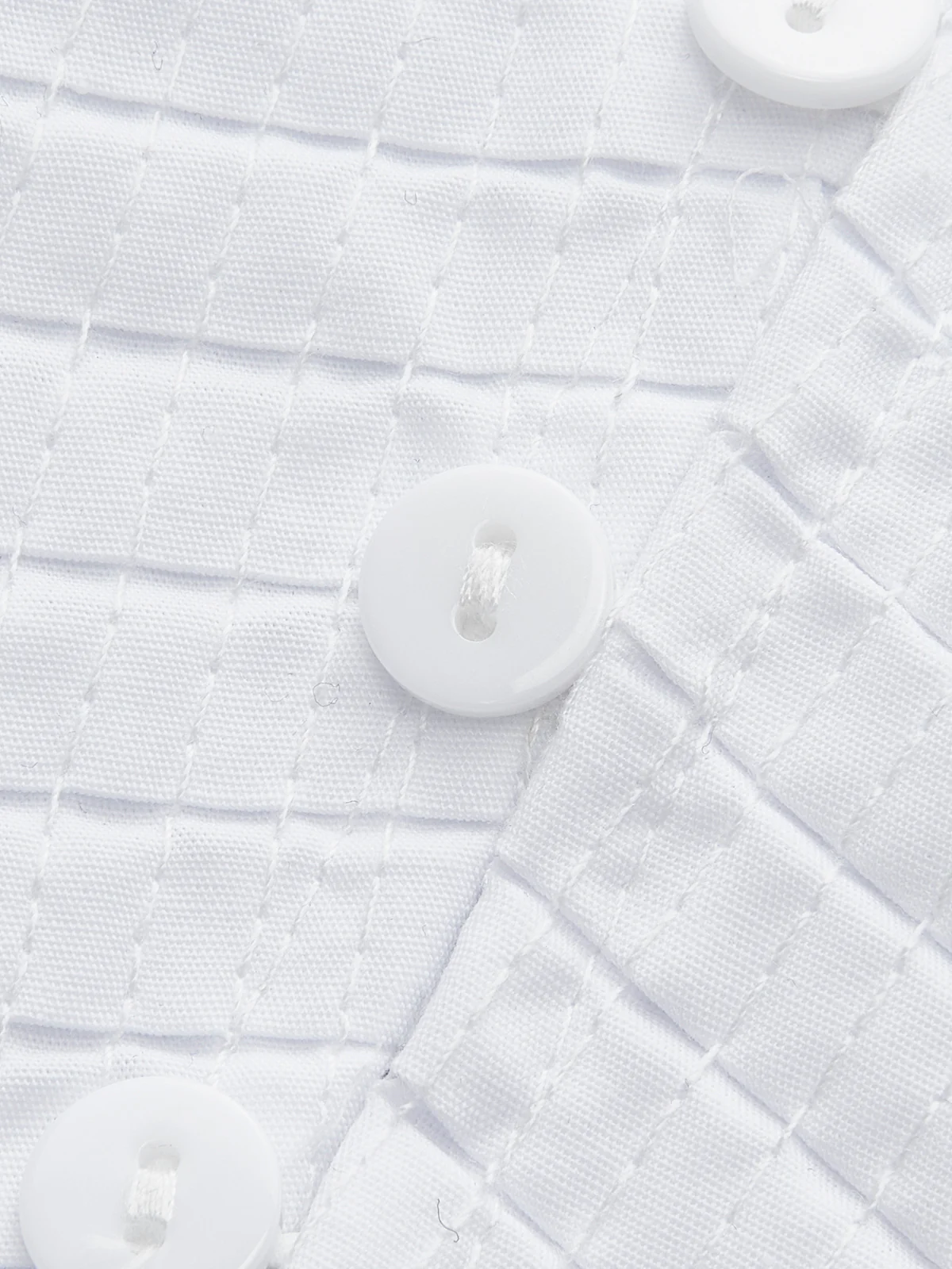 Pleated V-Neck Button-Detail Top - Takermore