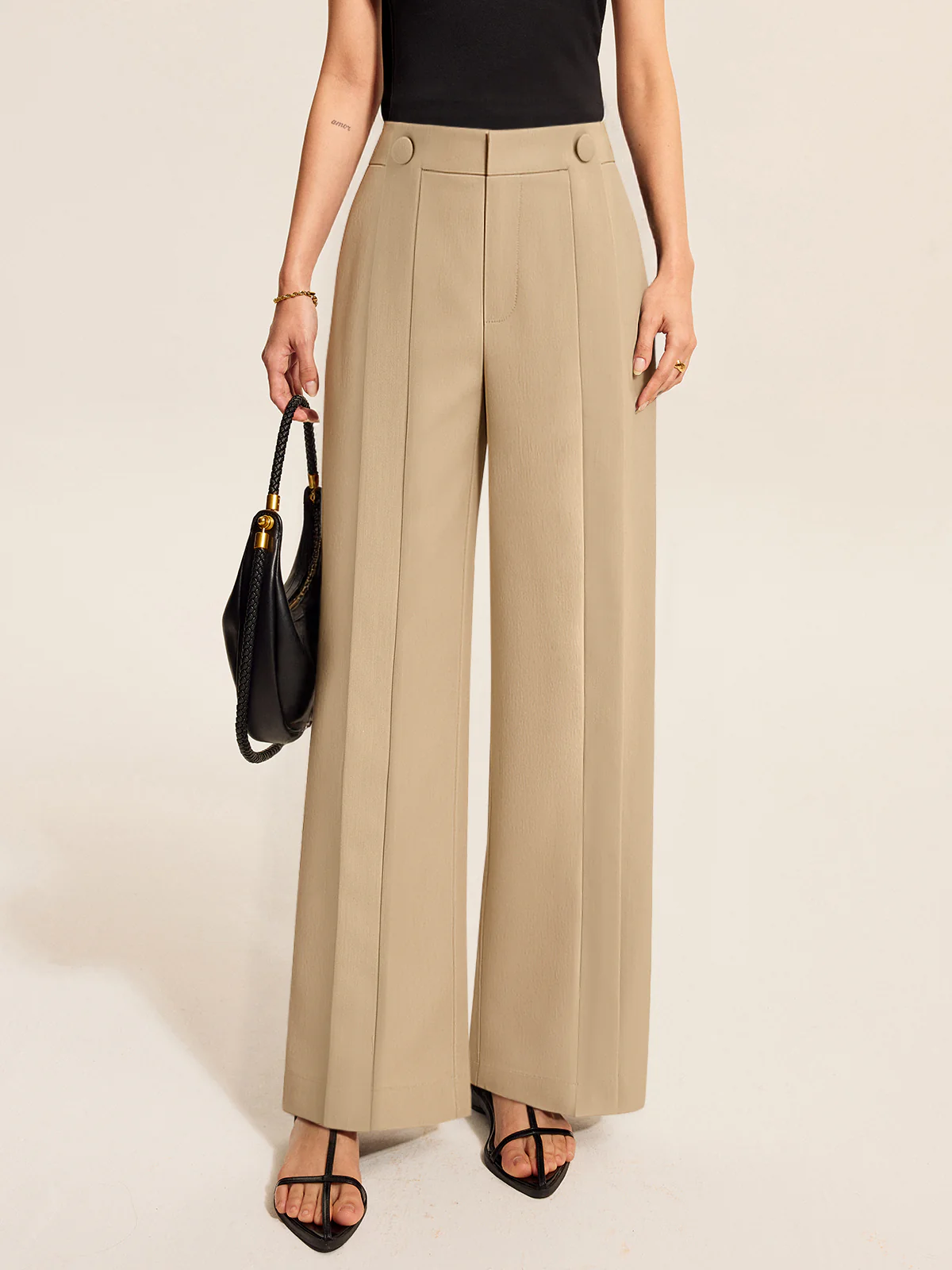 Pleated Wide-Leg Pants - Takermore