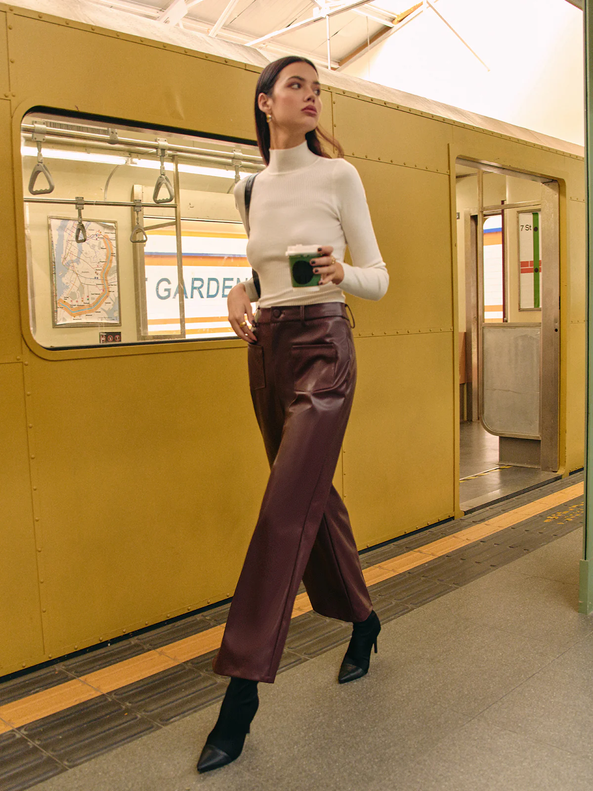 Retro Faux Leather Pants - Takermore