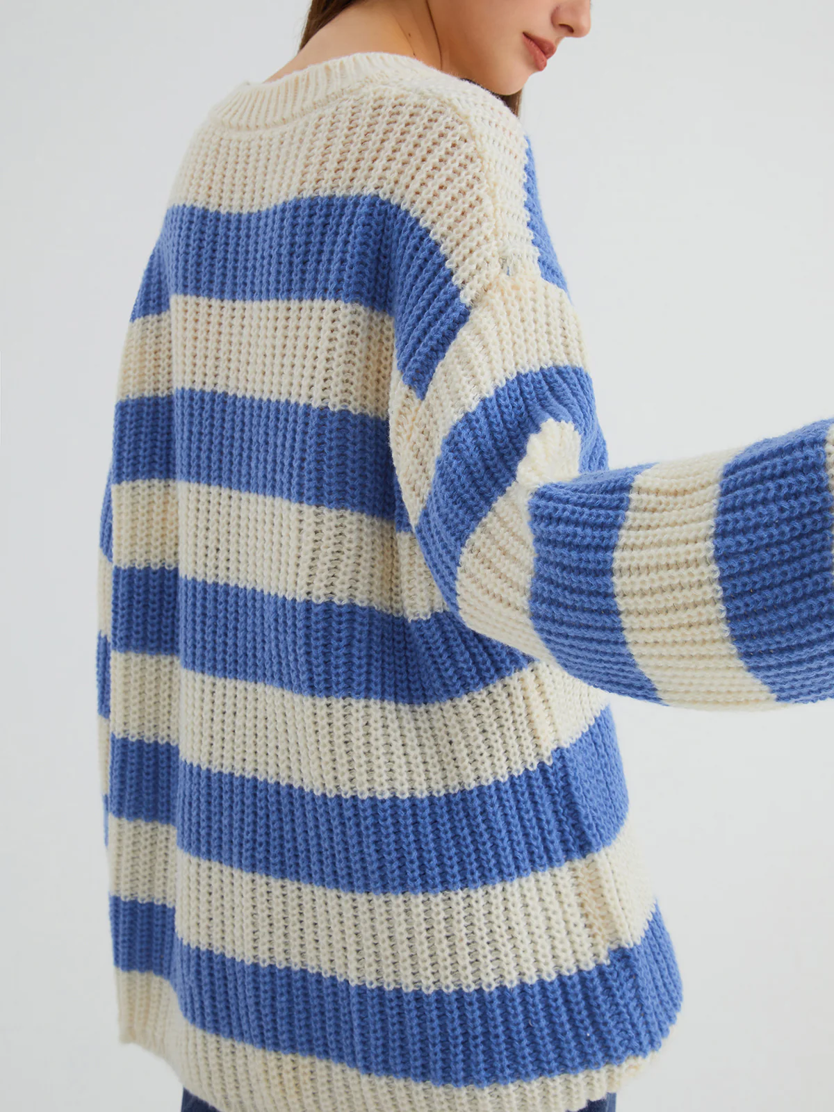 Sea Breeze Stripe Oversized Sweater - Takermore
