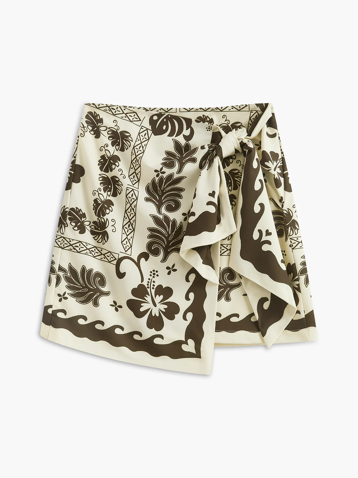 Tropical Plant Print Vacation Skirt Set - Takermore