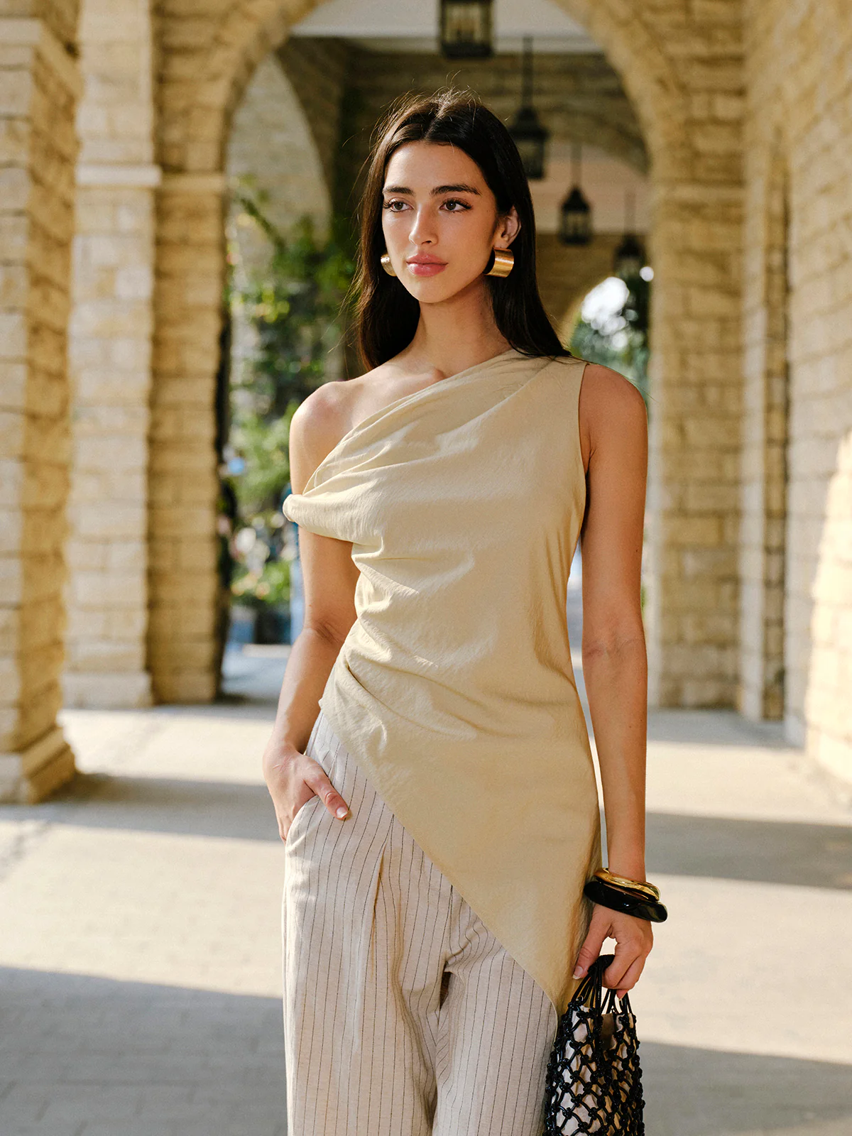 Cotton & Linen Asymmetrical Blouse - Takermore