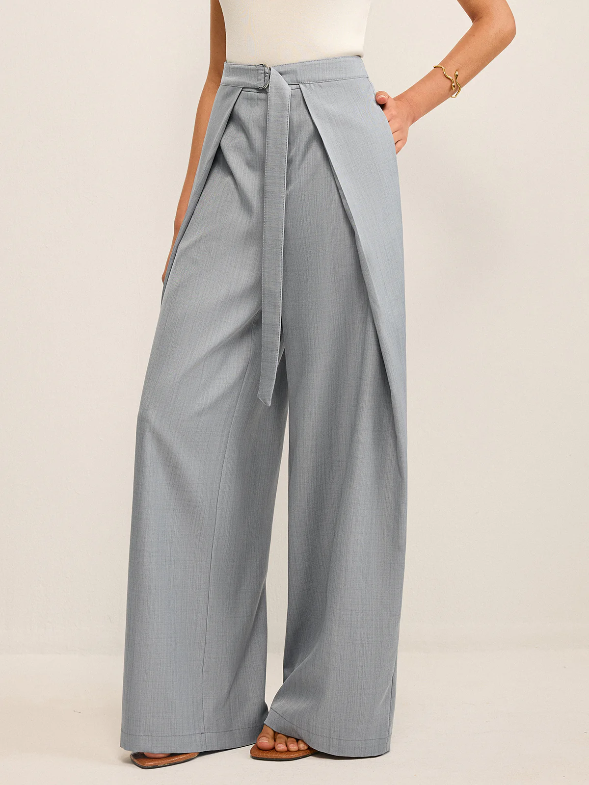 Pleated Wide-Leg Pants - Takermore