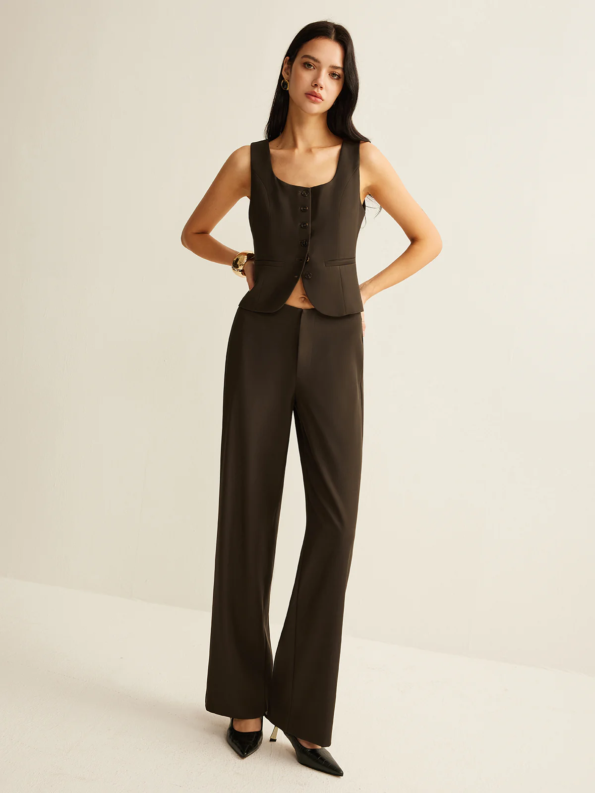 High-Waist Straight Pants - Takermore