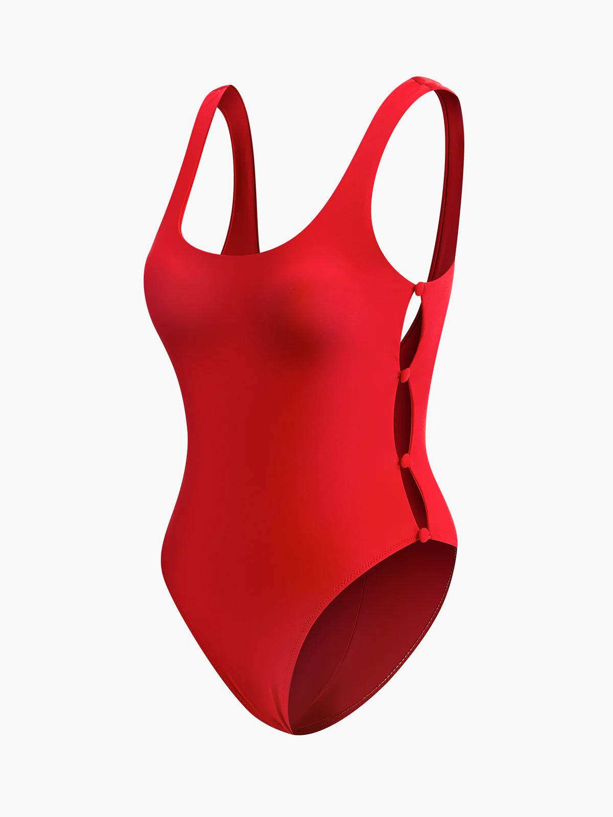 Side Button Cutout One-Piece Swimsuit - Takermore