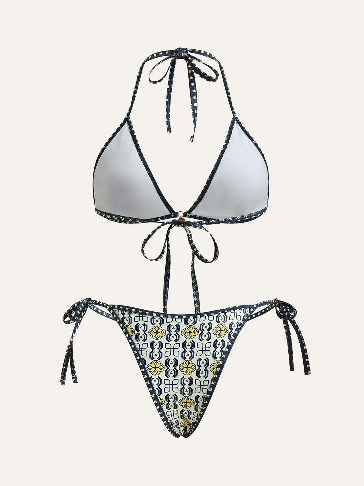 Patterned Halter Bikini Set - Takermore