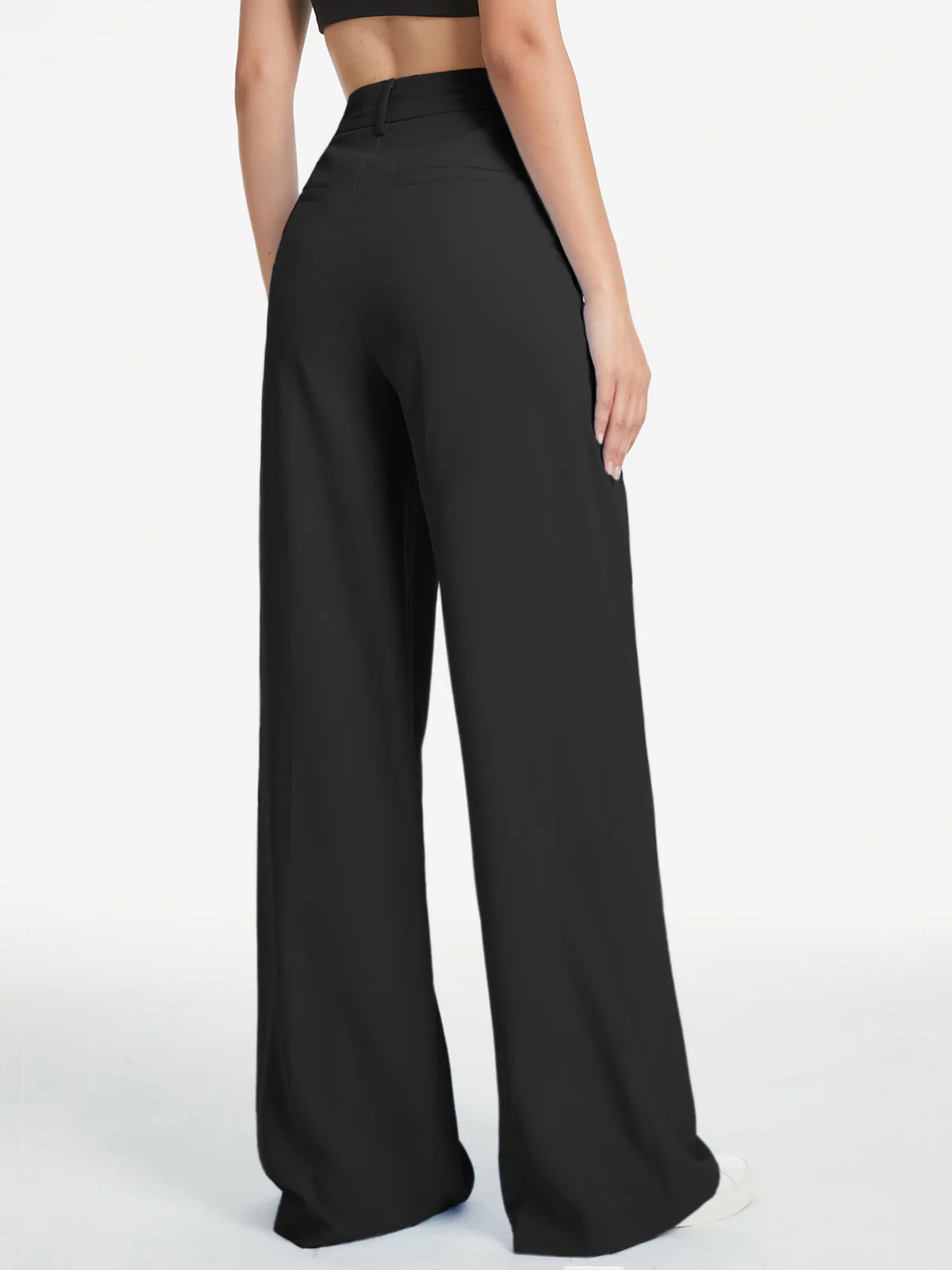 High Waisted Wide Leg Relaxed Fit Trousers - Takermore