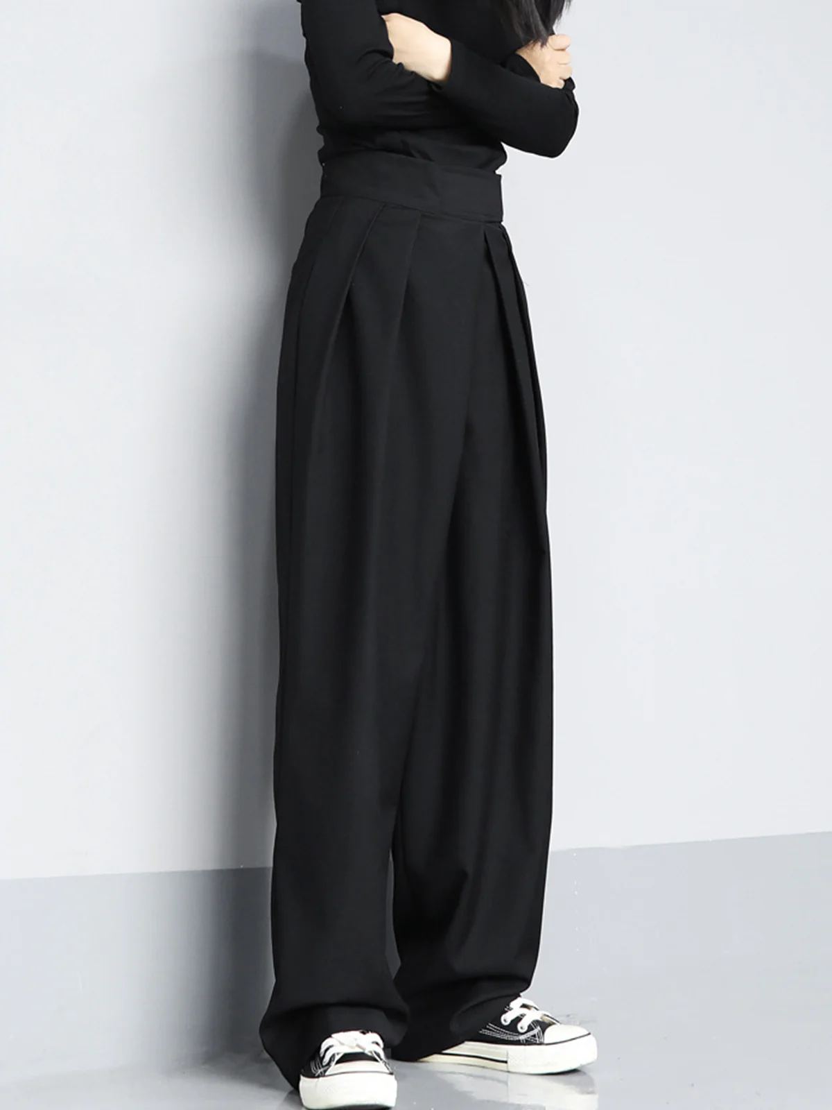 Hook-and-Loop Fastener Wide Leg Velcro Pants - Takermore