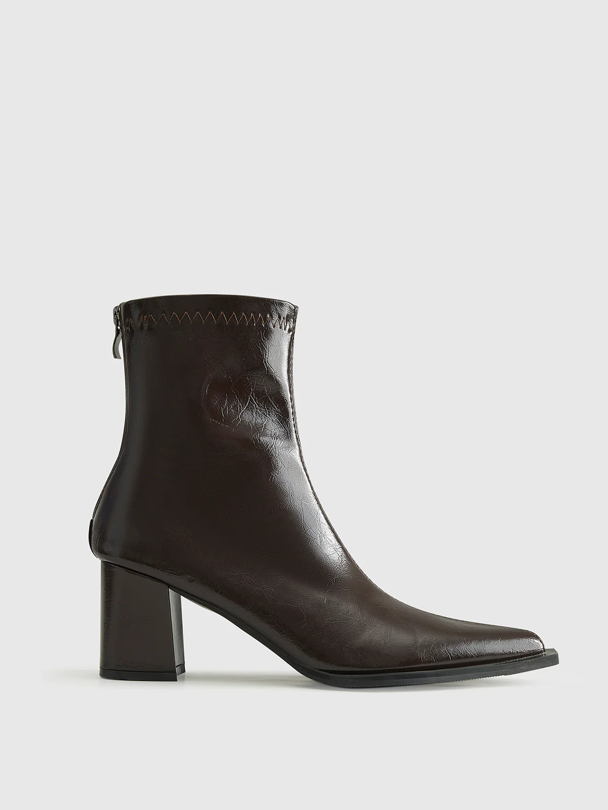 Thick Heel Zipper Ankle Boots - Takermore