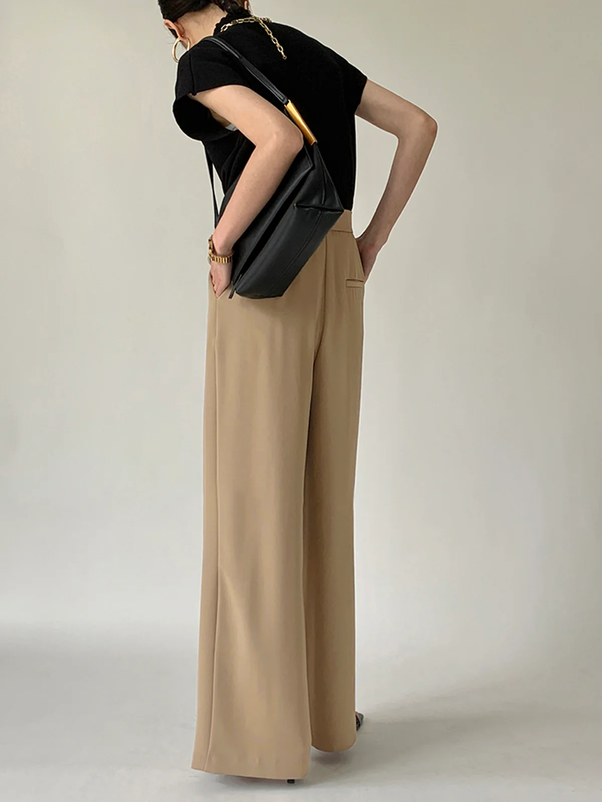 Tie Waist Flowy Wide Leg Dress Pants - Takermore
