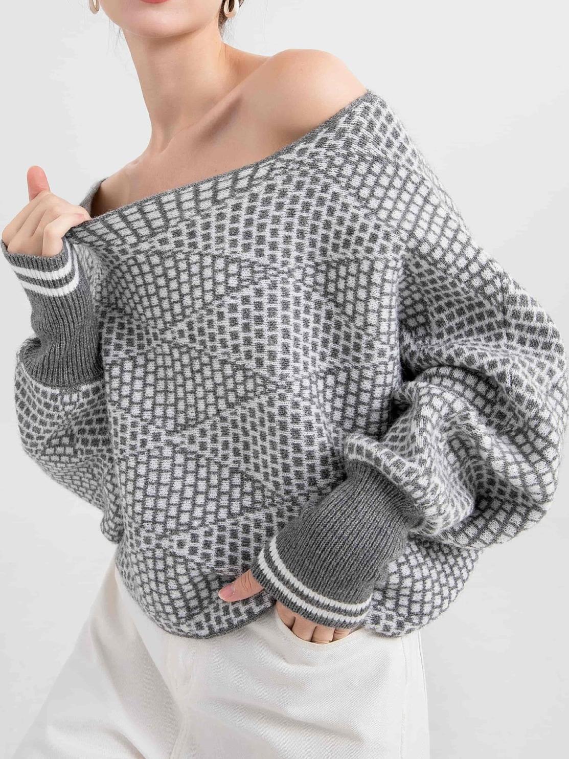 Wool-Blend Off Shoulder Sweater - Takermore