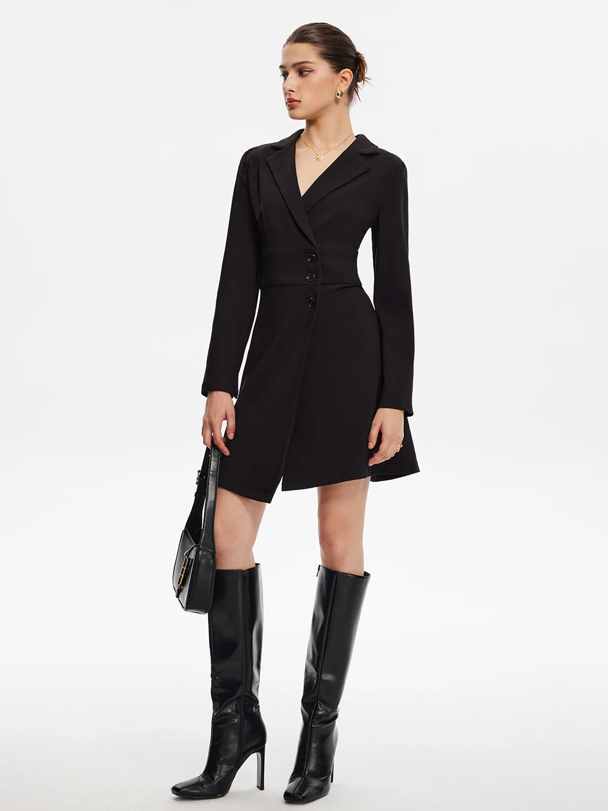 First Choice Blazer Long Sleeve Short Dress - Takermore