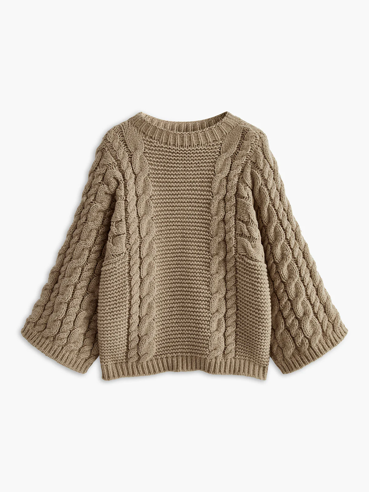 Leisure Round Neck Cable Knit Sweater - Takermore