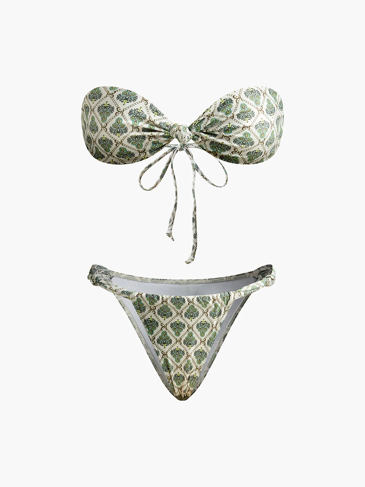 Print Strapless Bikini Set - Takermore