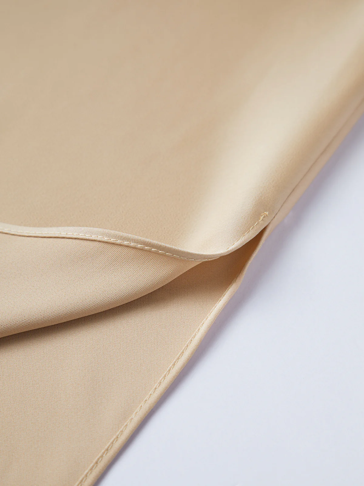 Creamy Cappuccino Satin Midi Skirt - Takermore