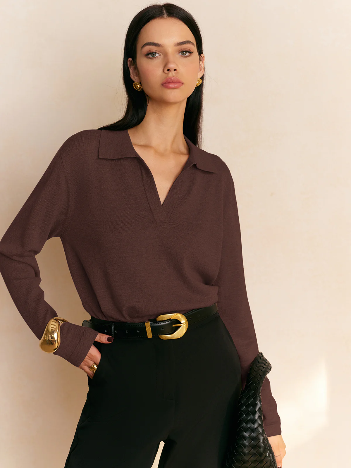 Leisure Collared Pullover Sweater - Takermore