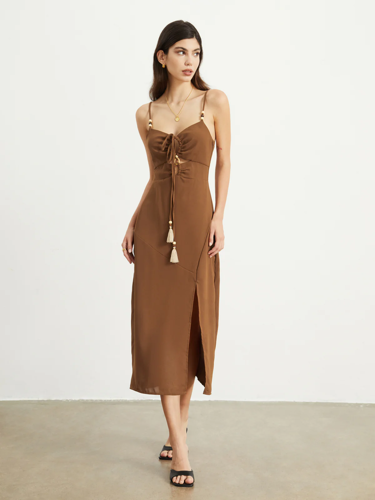 Elena Slinky Cutout Midi Dress - Takermore
