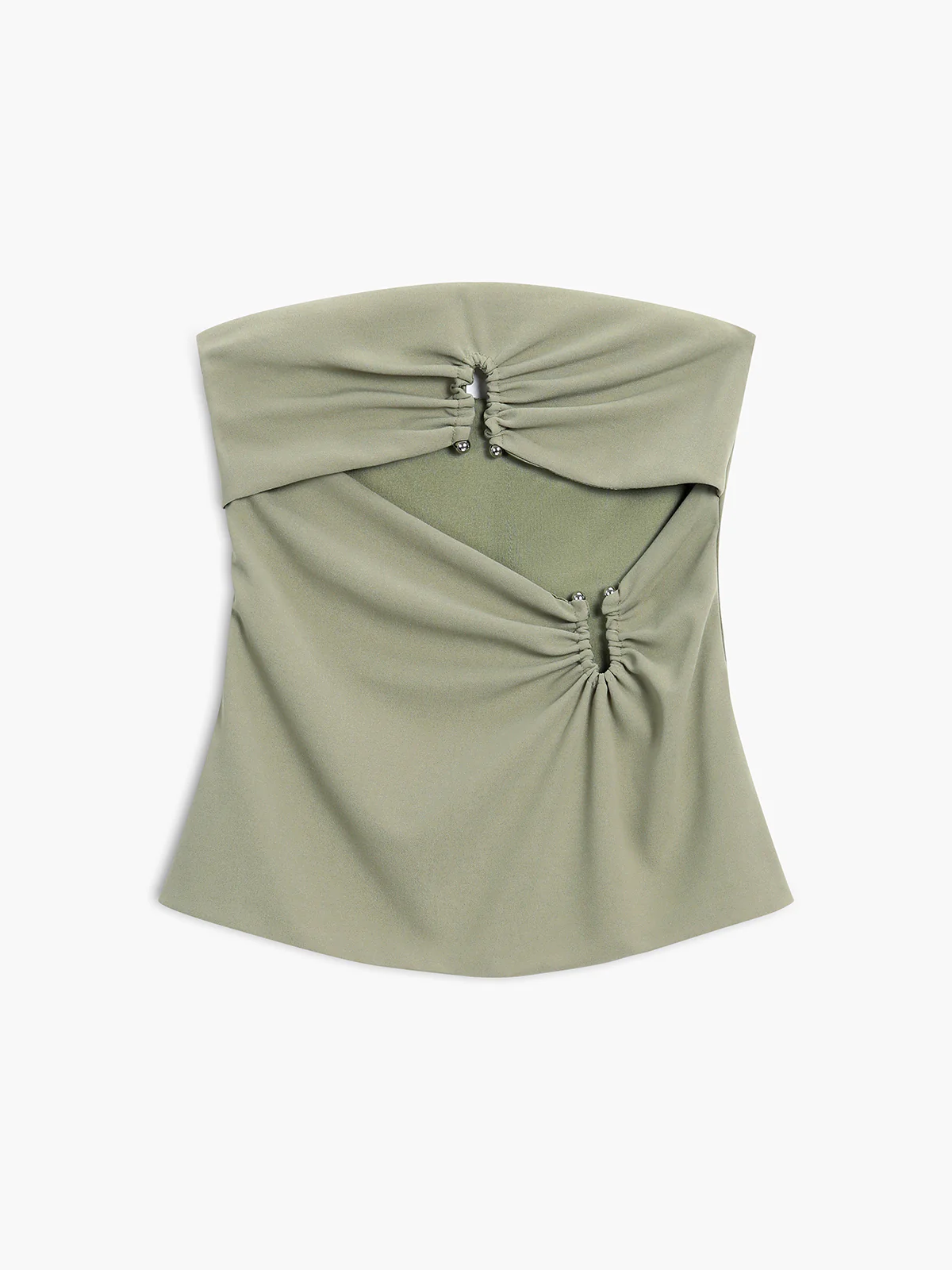 U-Ring Cutout Zippered Tube Top - Takermore
