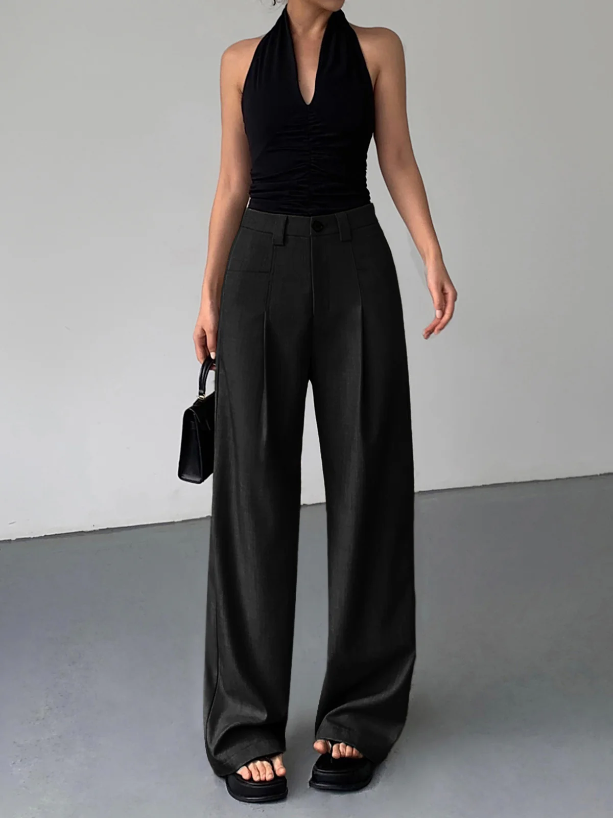 Divine Pleat Wide Leg Dress Pants - Takermore