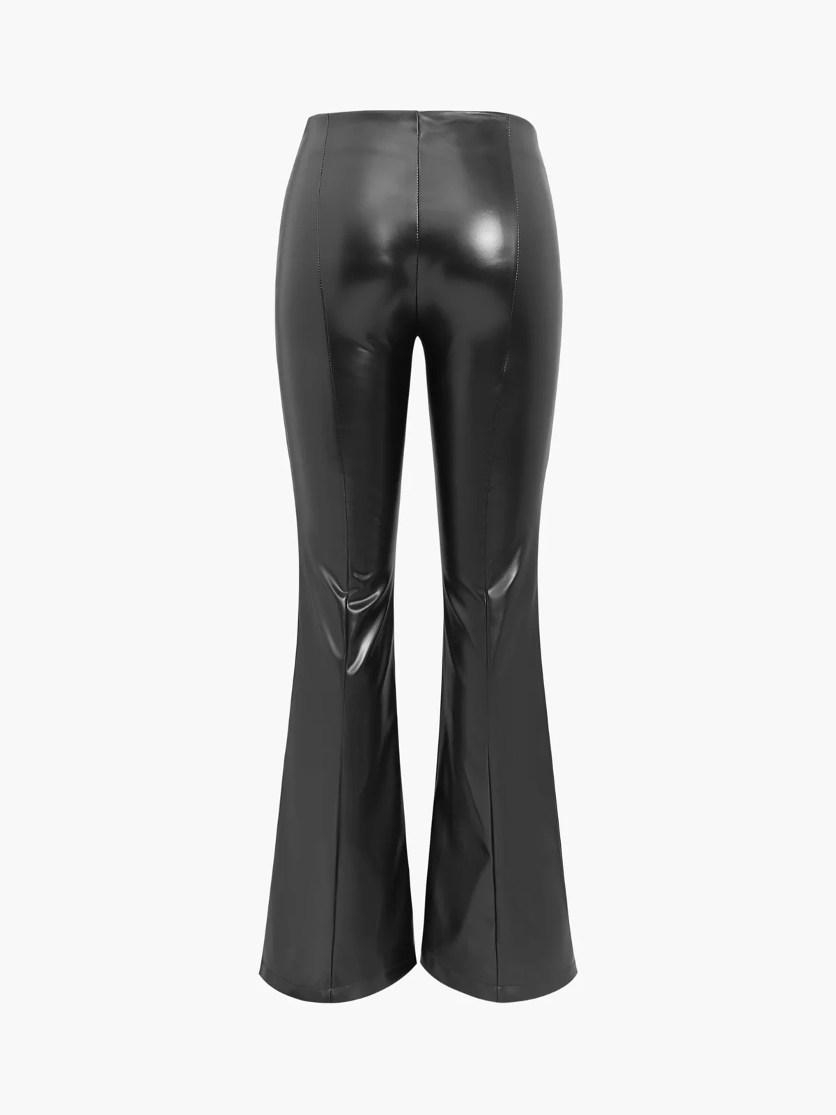 Faux Leather Zippered Flare Pants - Takermore