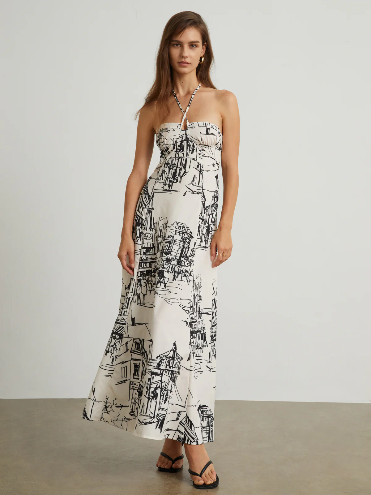Paris Street Halter Long Dress - Takermore