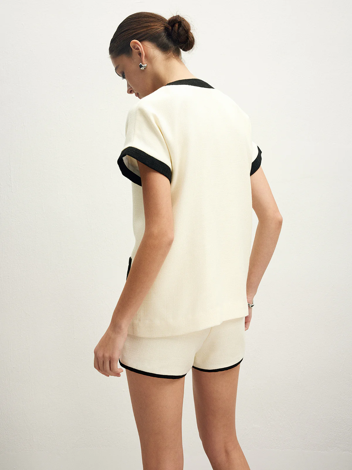 Contrast Binding Pockets Blouse - Takermore