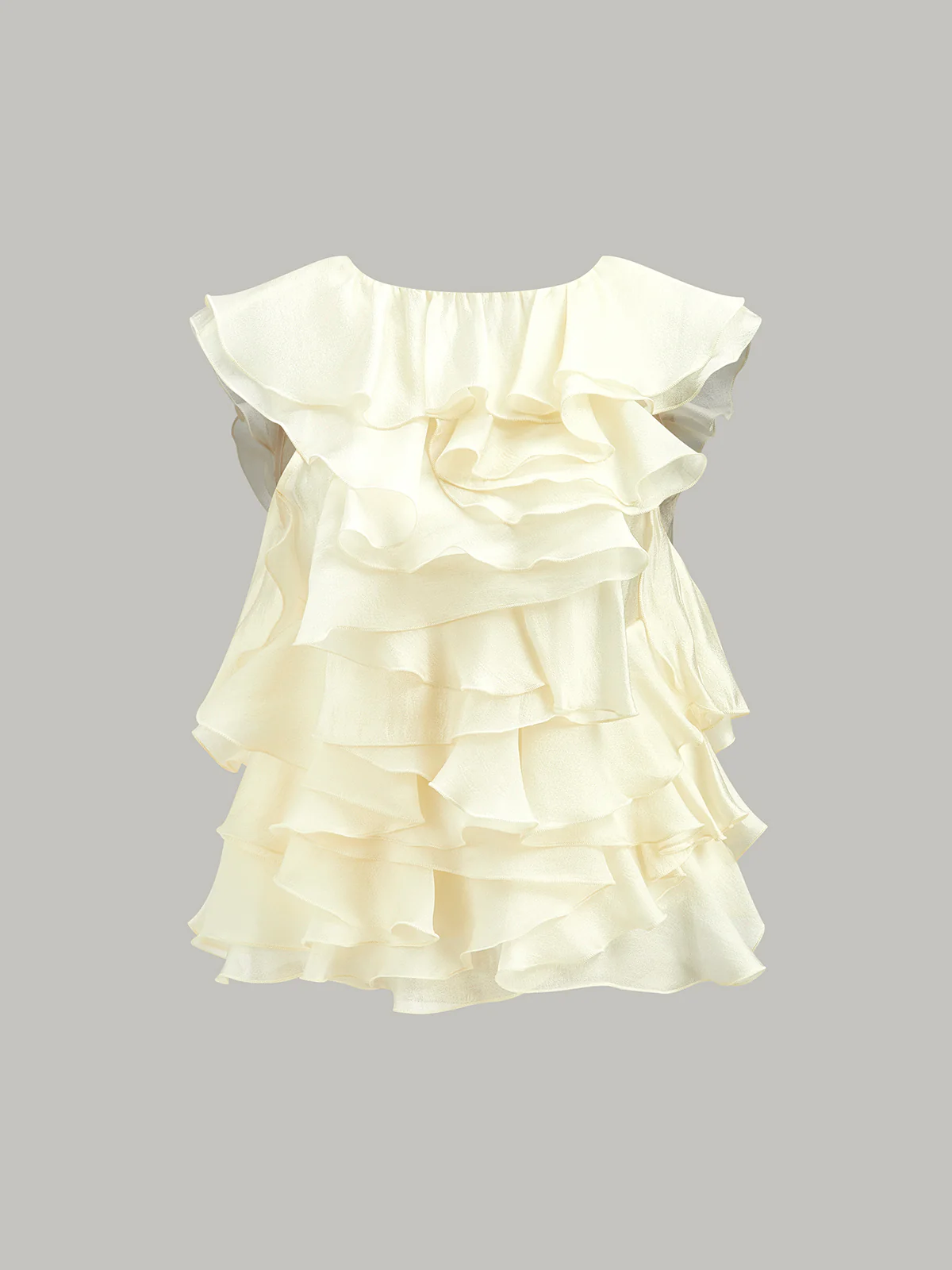 Ruffle Detail Keyhole Back Top - Takermore