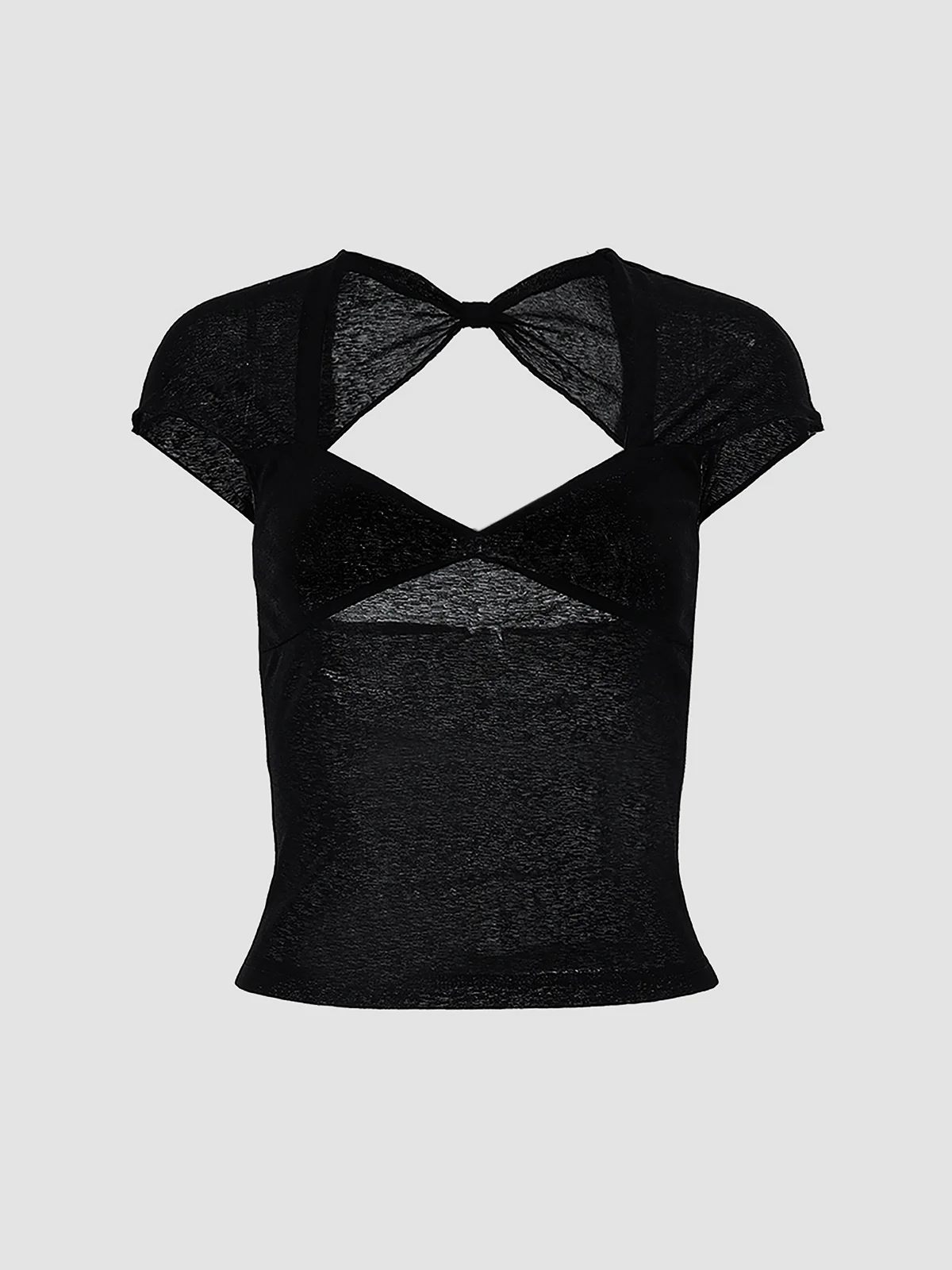 Semi-sheer Mesh Open Back T-shirt - Takermore