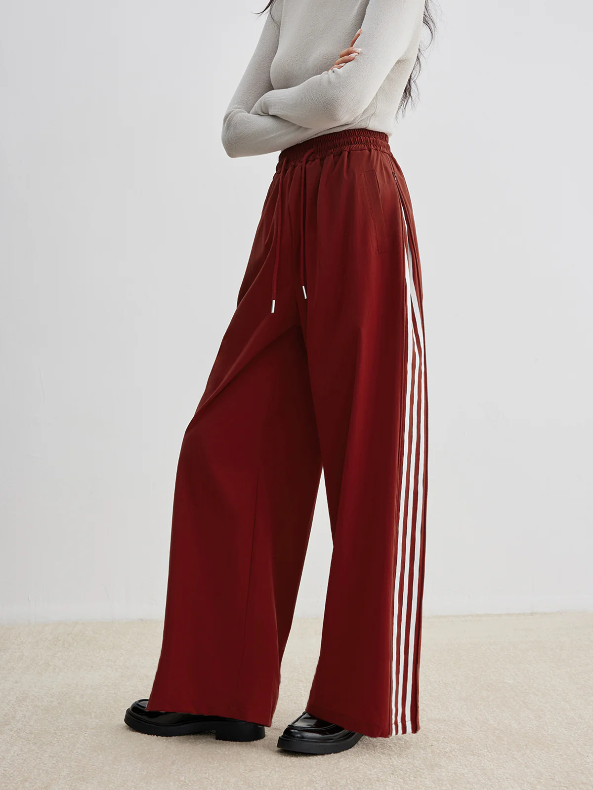 Athleisure Side Pinstripe Drawstring Pants - Takermore