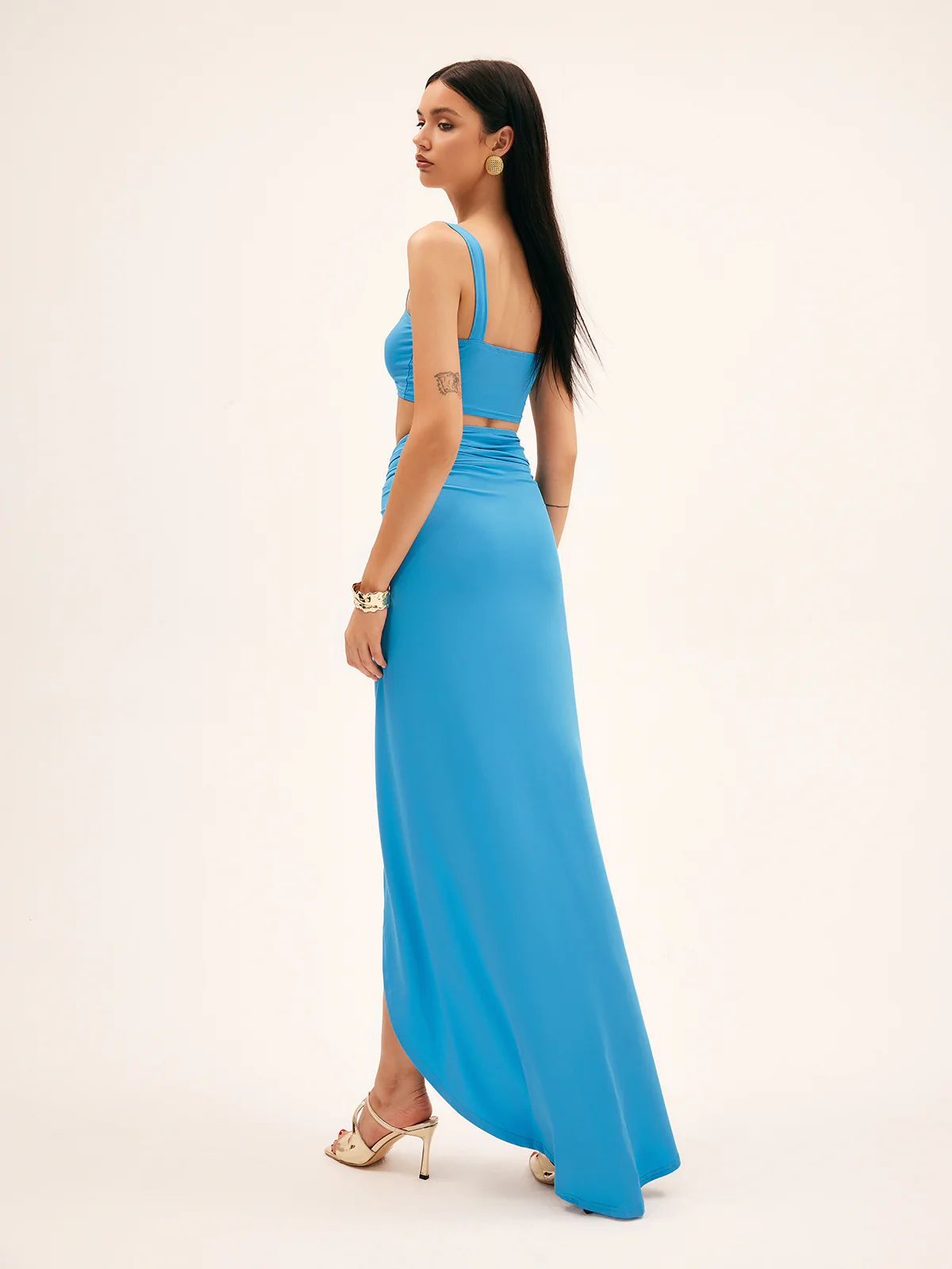 Metal Decor Split Split Skirt Set - Takermore