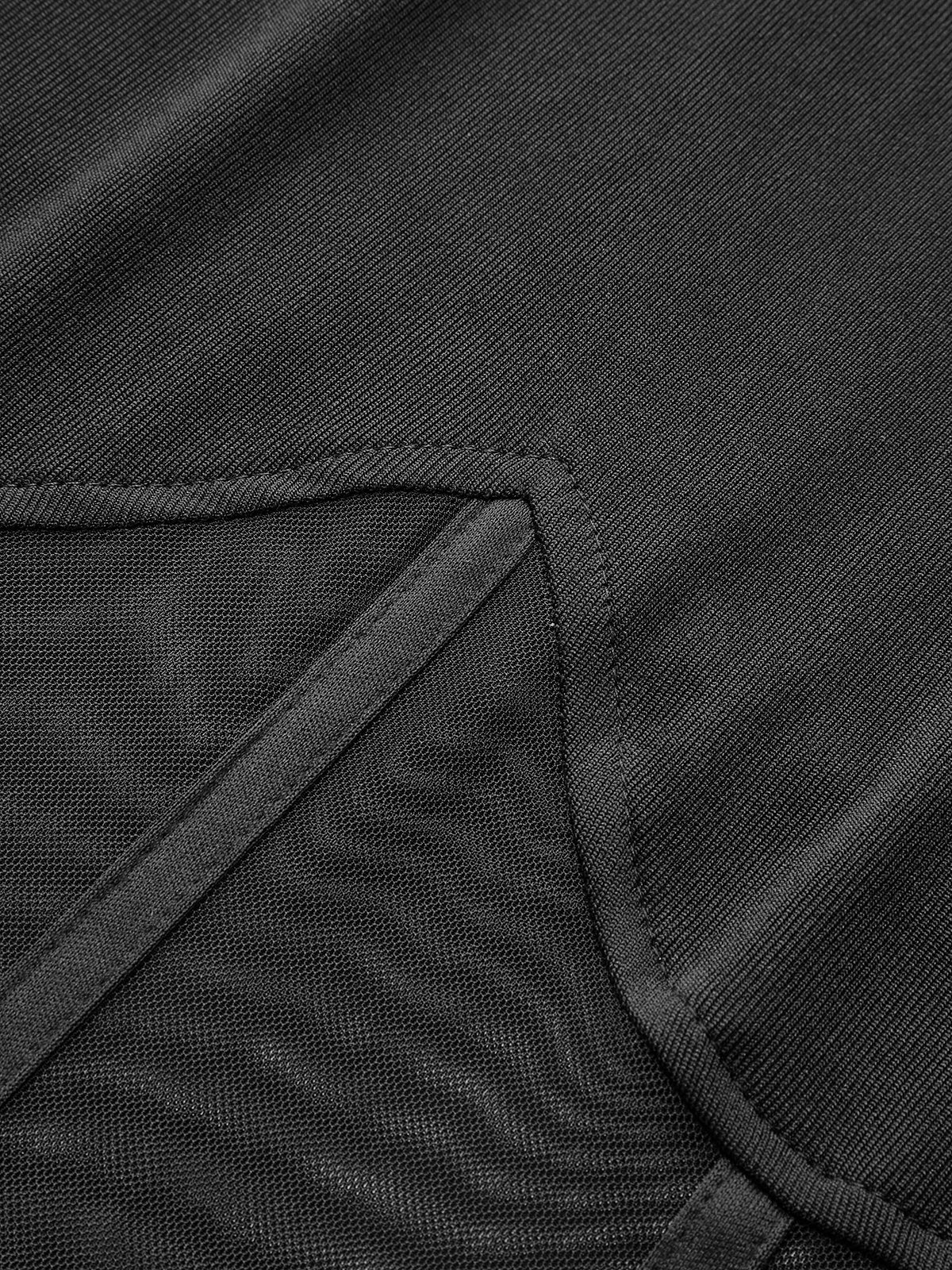 Sheer Mesh Combination Long Sleeve Top - Takermore