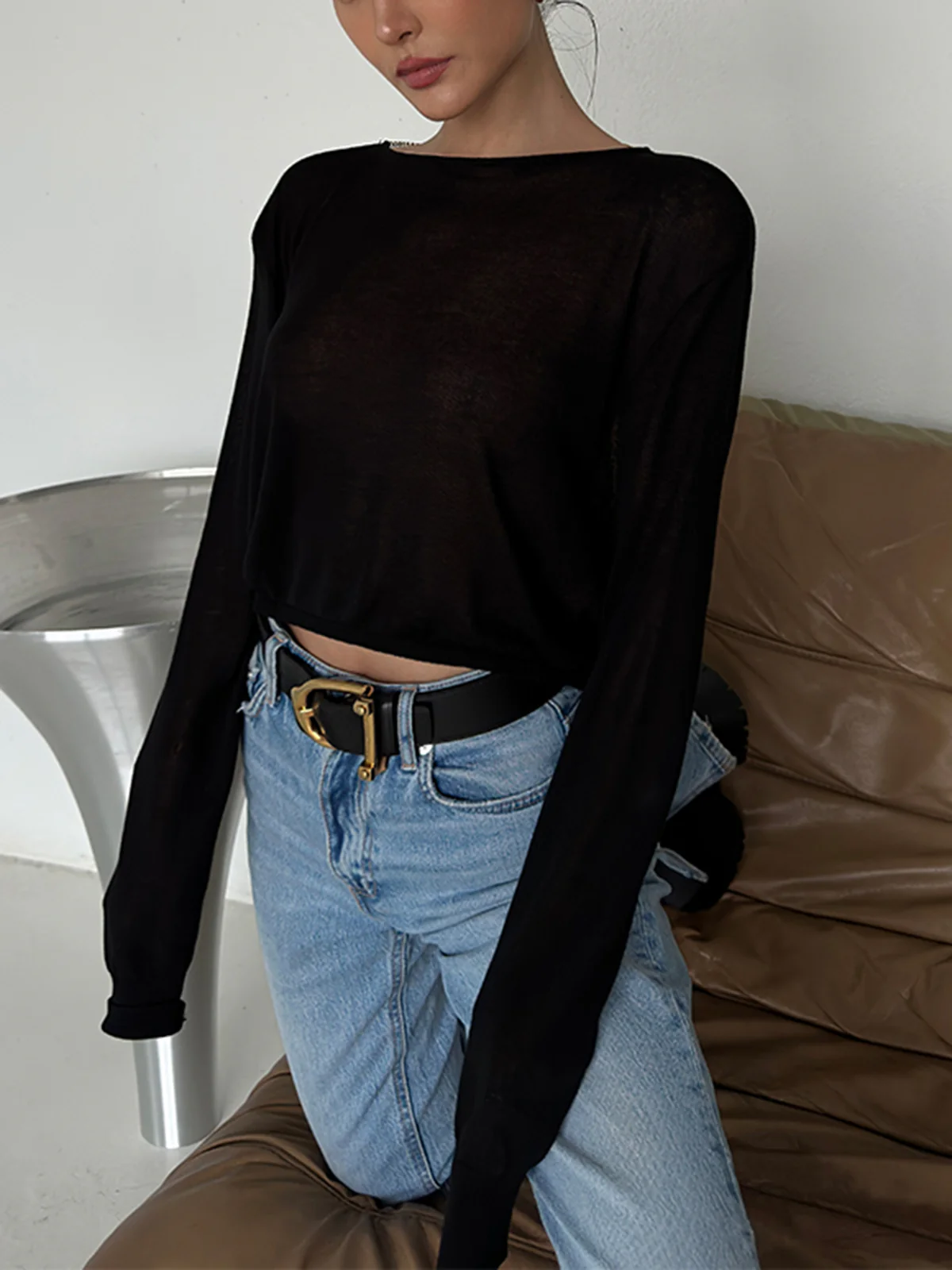 Backless Sexy Knit T-Shirt - Takermore