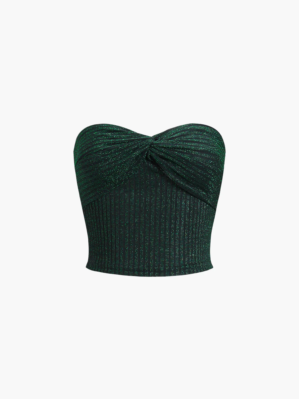 Glitter Sweetheart Tube Crop Top - Takermore