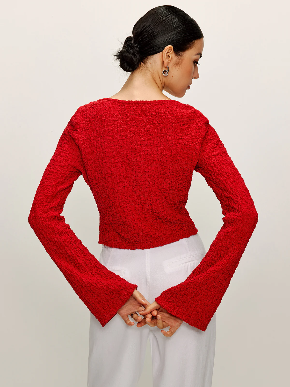 Cotton Blends Tie Front Soft Blouse - Takermore