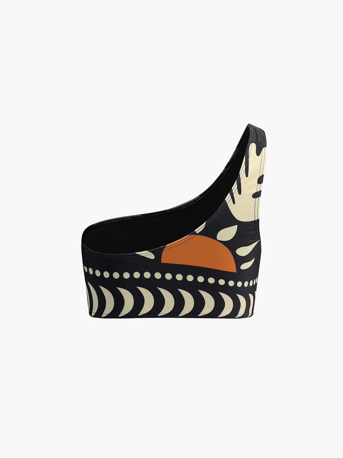 Bird Print Asymmetrical Neck Bikini Set - Takermore