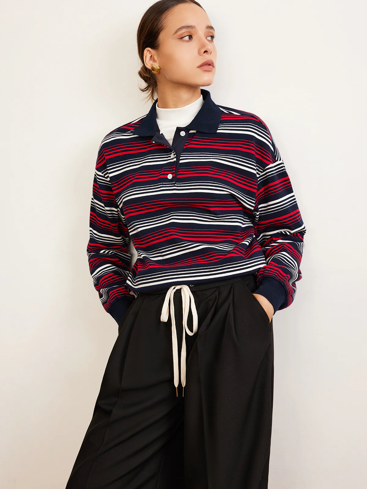 Retro Striped Polo T-Shirt - Takermore