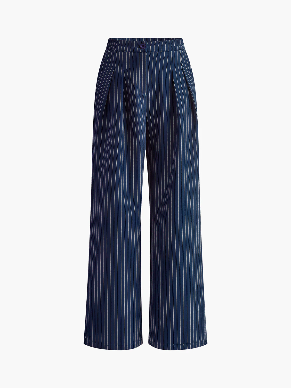 Pinstripe Pleated Wide-Leg Pants - Takermore