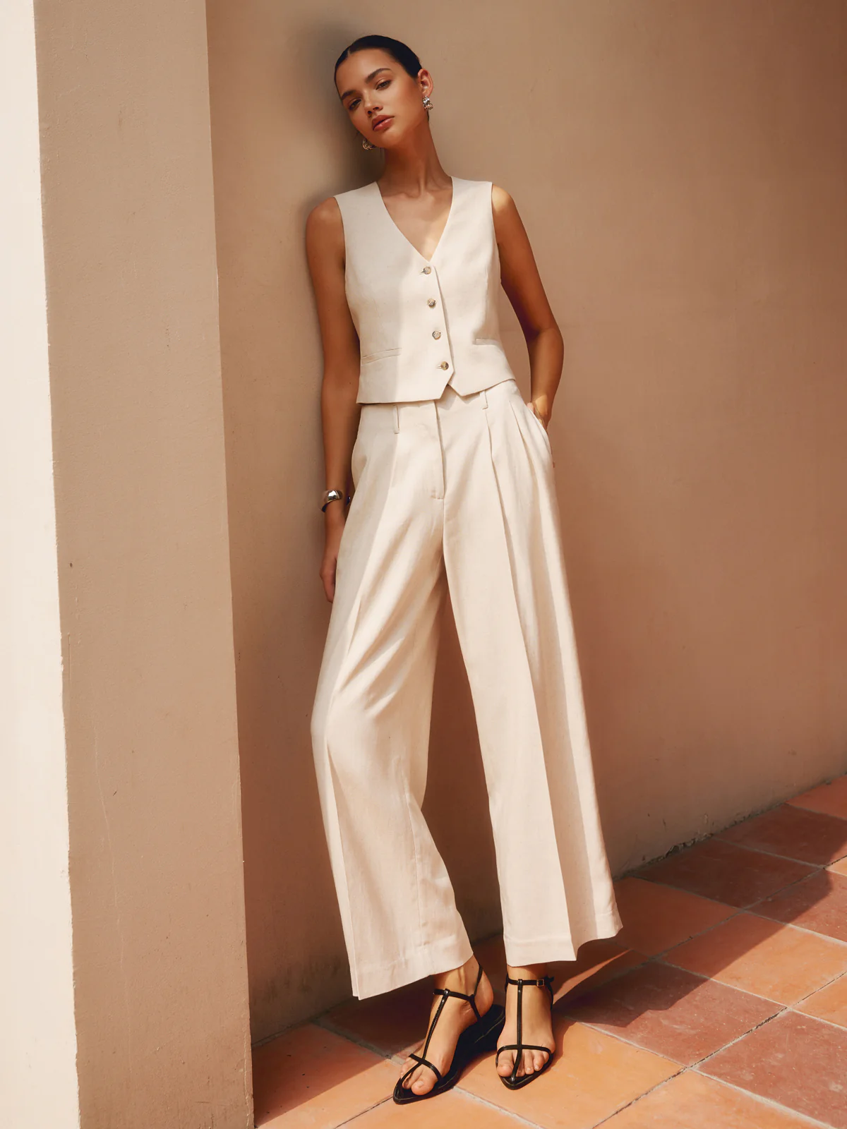 Solid Suit Straight Leg Pants - Takermore