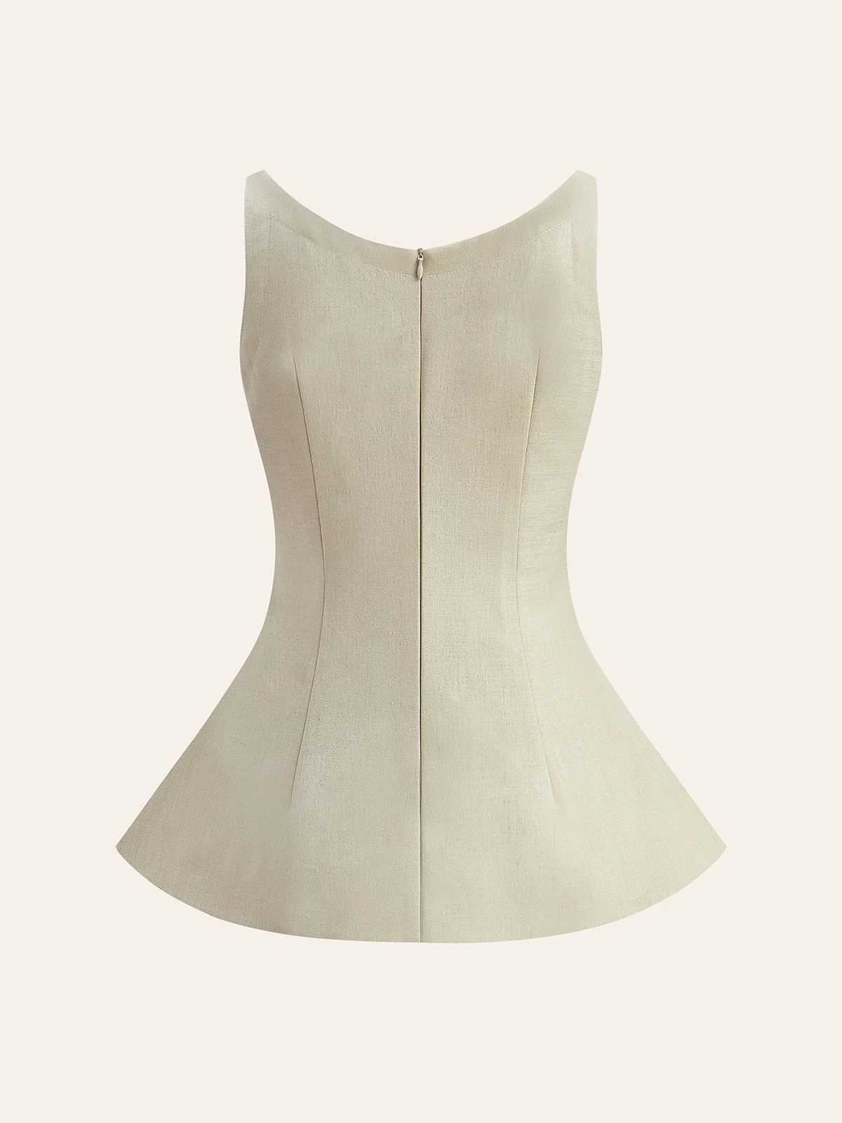 Back Zipper Peplum Flare Top - Takermore