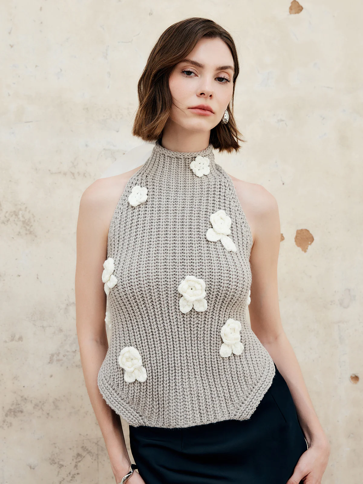 Halter Knotted Back Wrap Halter Top - Takermore