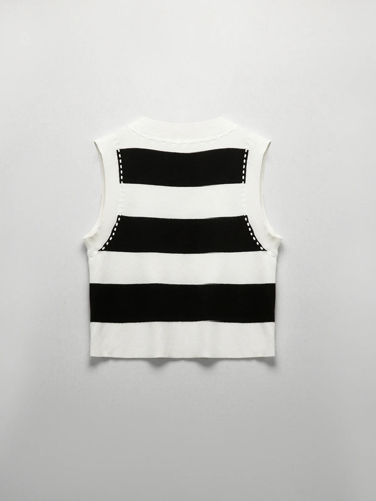 Contrast Stitch Stripe Tank Top - Takermore