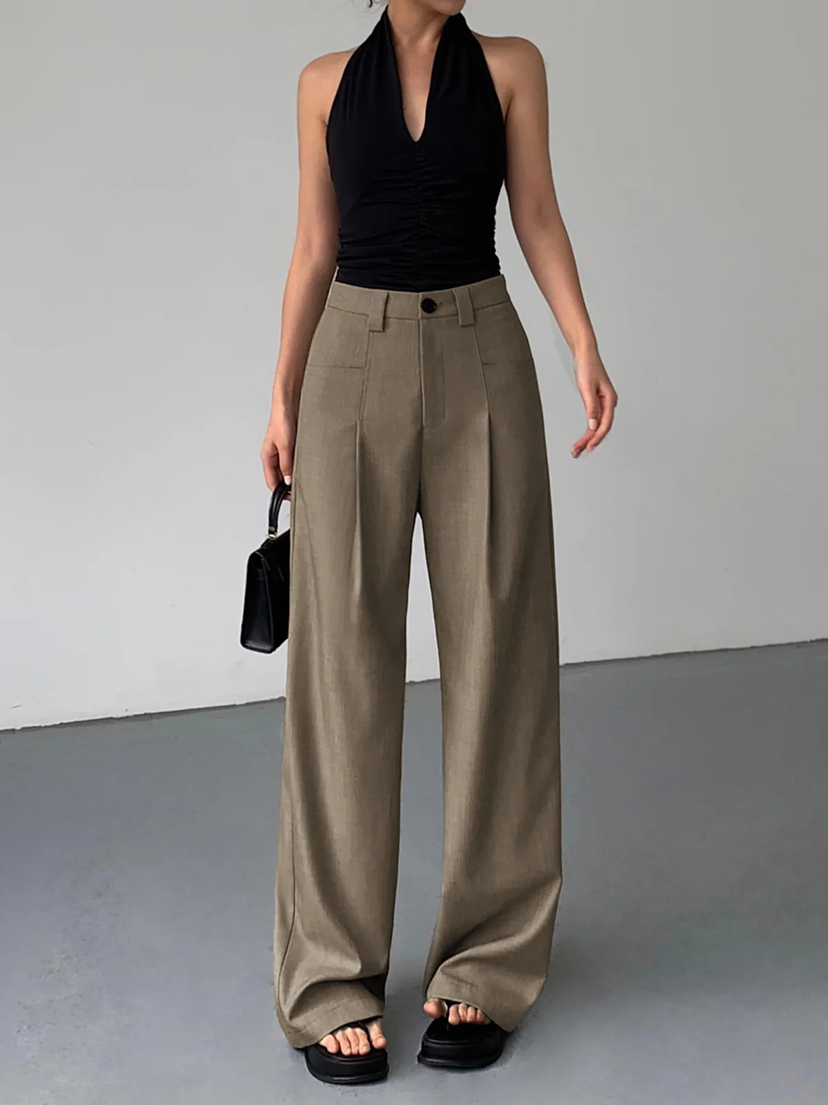 Divine Pleat Wide Leg Dress Pants - Takermore