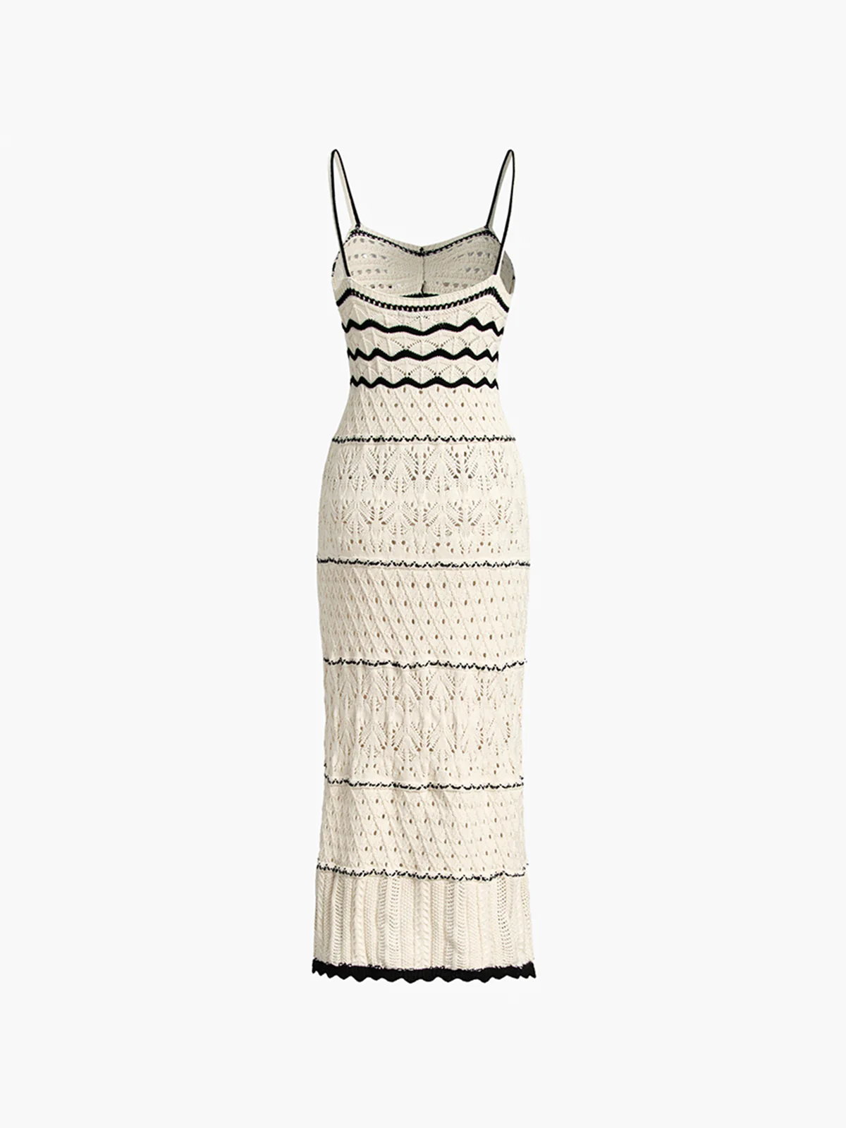 Paros Crochet Eyelet See Through Midi Dress - Takermore