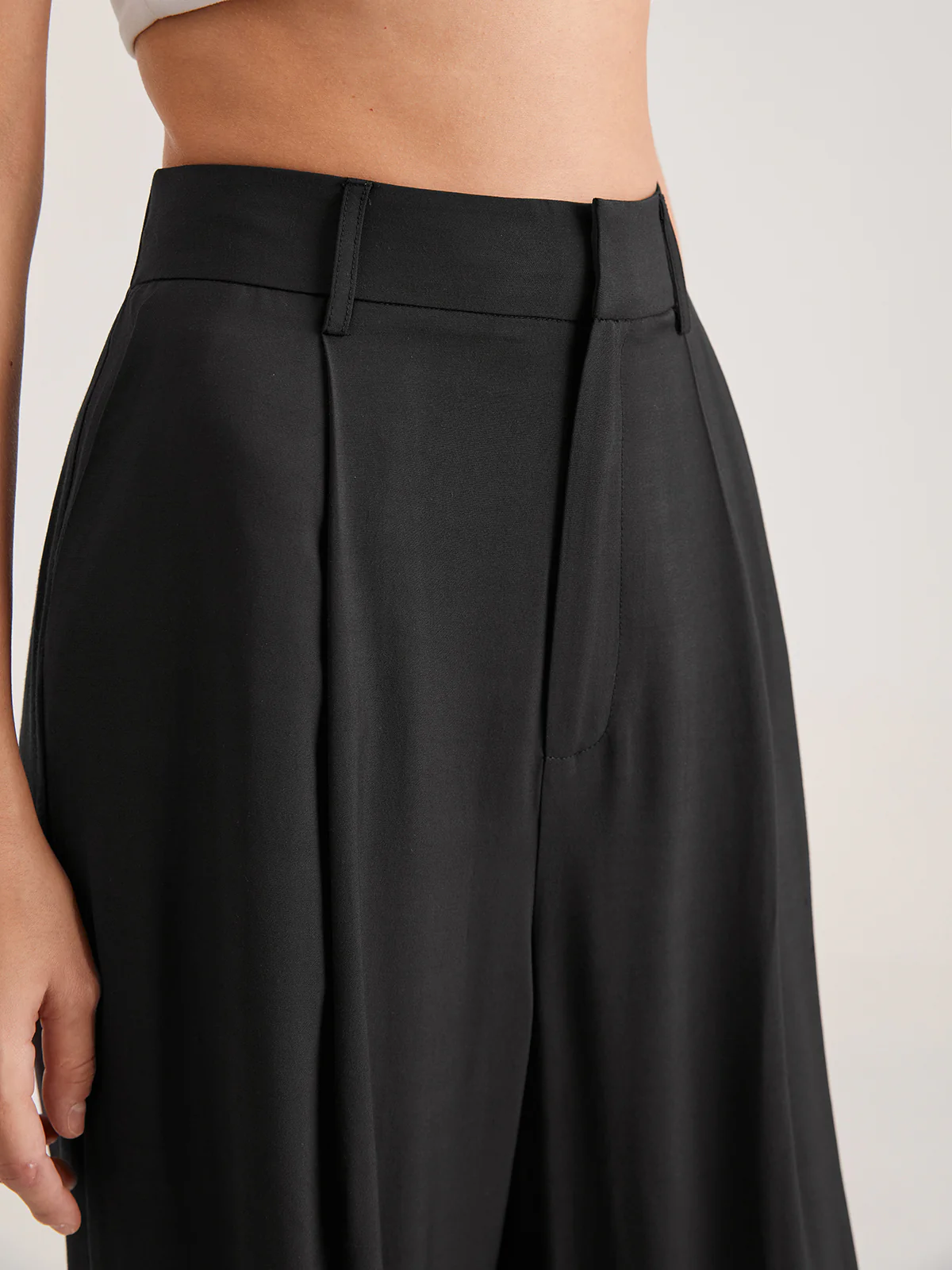 Oversized High Waisted Pleat Front Trousers - Takermore