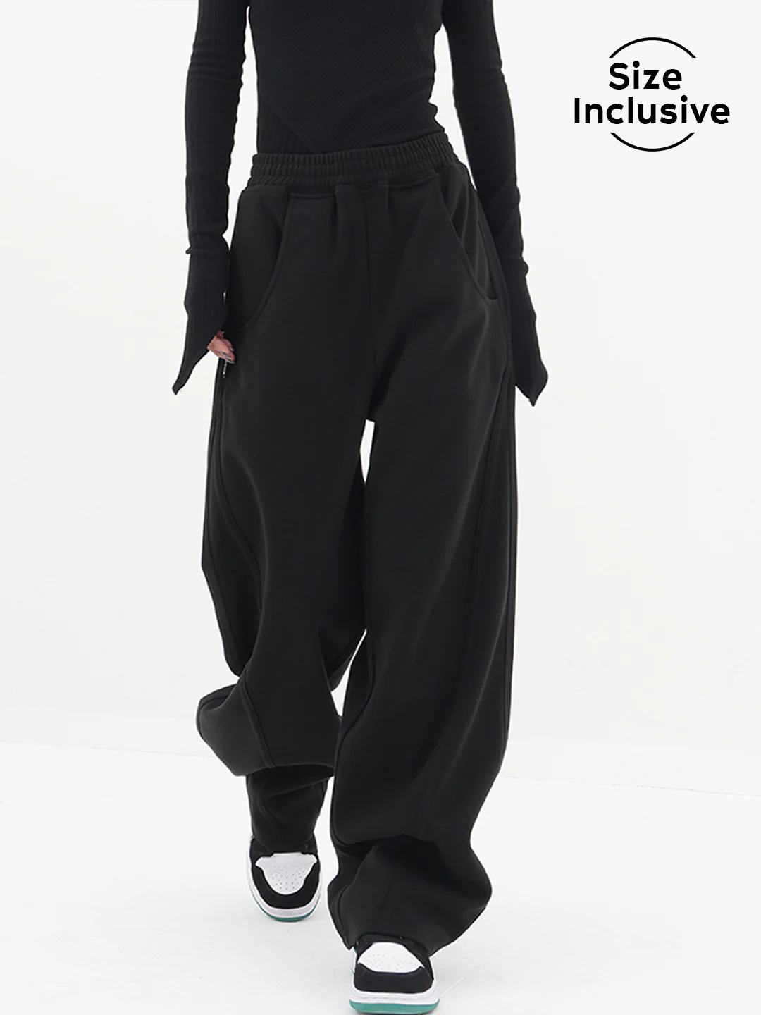 Baggy Solid Wide Leg Pants - Takermore