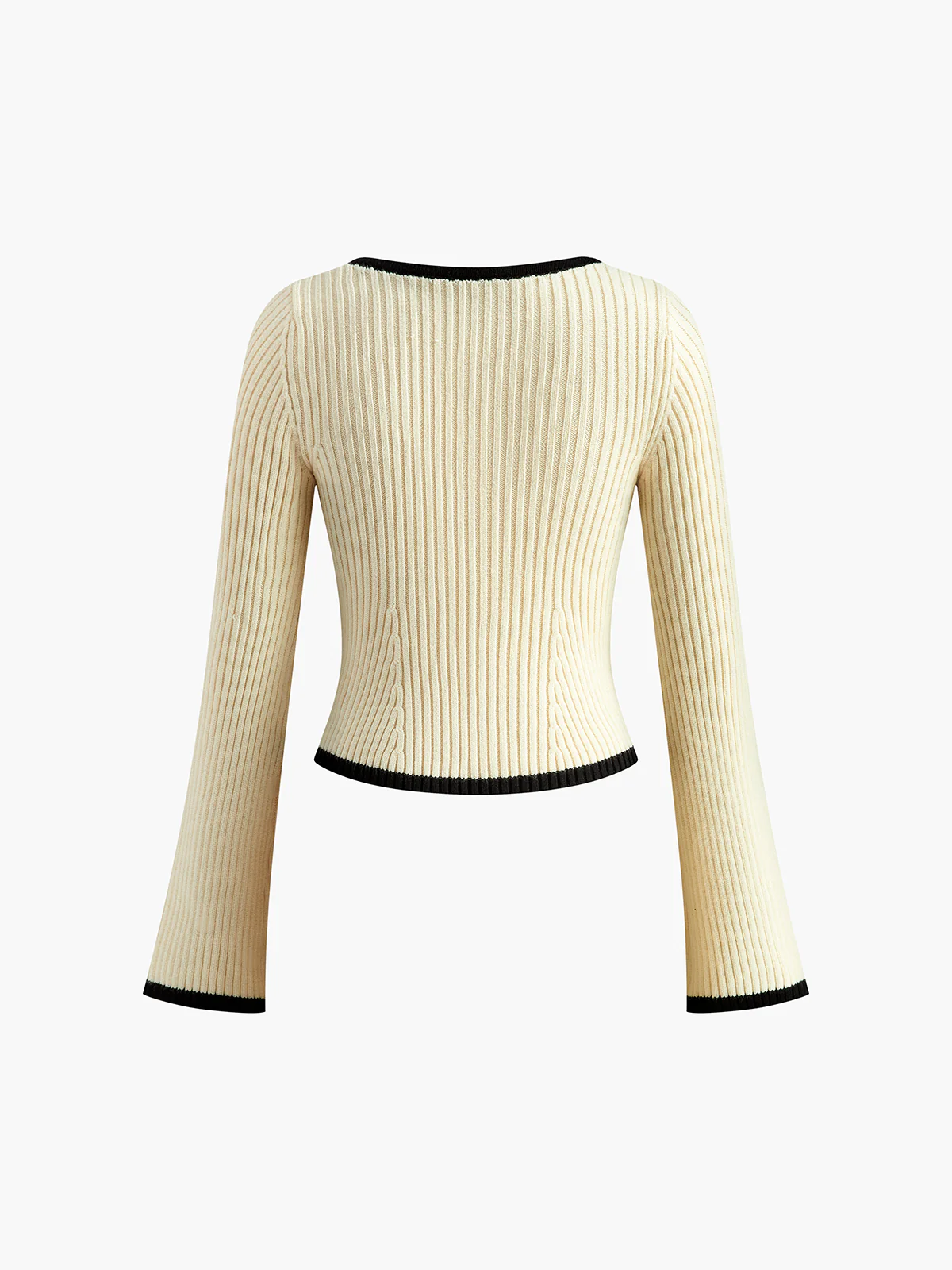 Contrast Trim Ribbed Sweater - Takermore